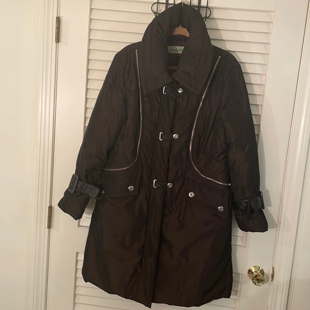 🤩 Jessica Wilde Vintage Brown Black MIDI Coat